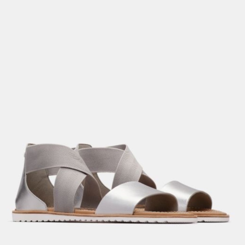 Sorel | Ella Strappy Sandals Pure Silver Size 6.5 - Picture 3 of 15